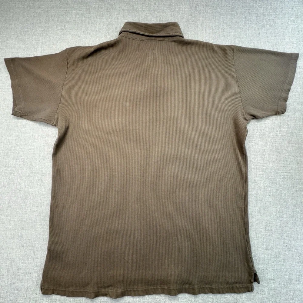 Vintage Polo Jeans Co. Ralph Lauren Mens  2XL Polo Shirt Brown Ribbed Cotton